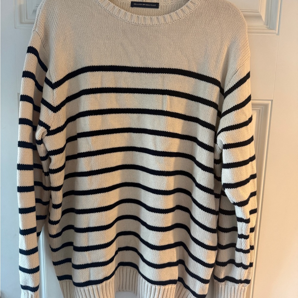 Brandy Melville Striped Crew Neck Sweater
